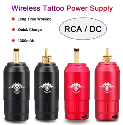 Tatoveringsbatteri Lang levetid 1300 MAh Bærbart RCA/DC-grensesnitt